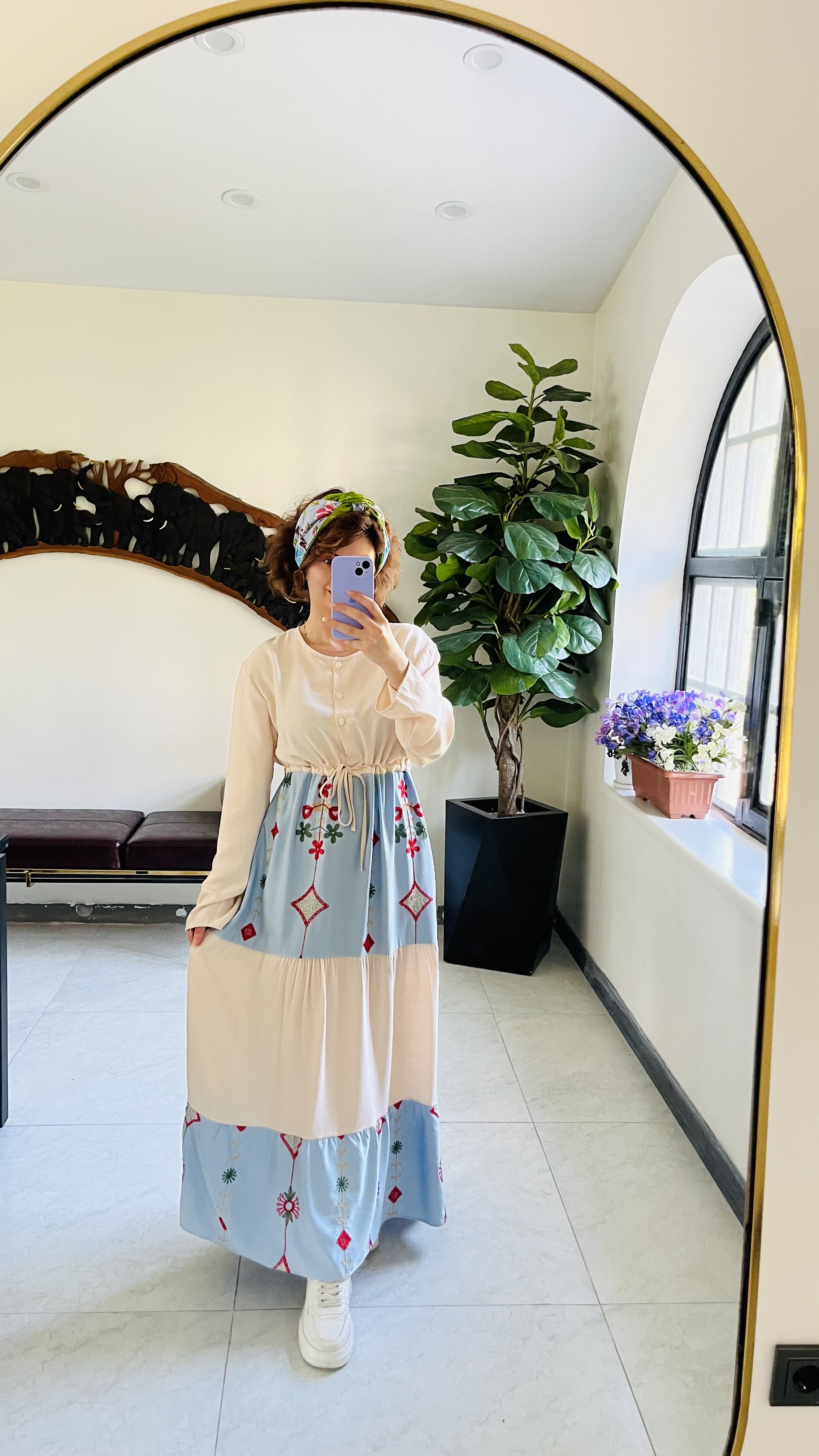 پیراهن ساحلی گلدوزی شده/ کد 1014